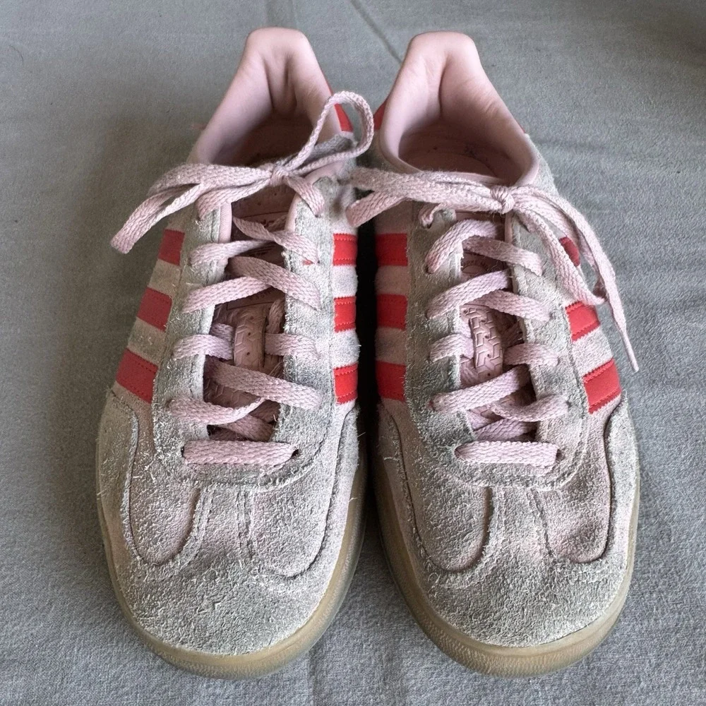 Size 6 - Adidas Gazelle Indoor‎ Shoes Womens Pink Red Suede Sneakers Gum Sole